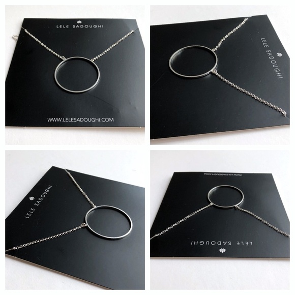 Lele Sadoughi Silver Circle Necklace - Picture 6 of 12